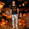 Family Matching Halloween Pajama Set Short Sleeve Top and Pants for Mom and Kids