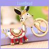 Charming Rhinestone Donkey Keychain Delightful Metal Keyring Accessory For Friends Family And Lovers