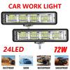 2Pcs 72W Car Work Light LED Bar 4x4 24 LED Worklight Bar Excavator 12-60V led Combo Beam For Offroad SUV ATV Tractor Boat Trucks