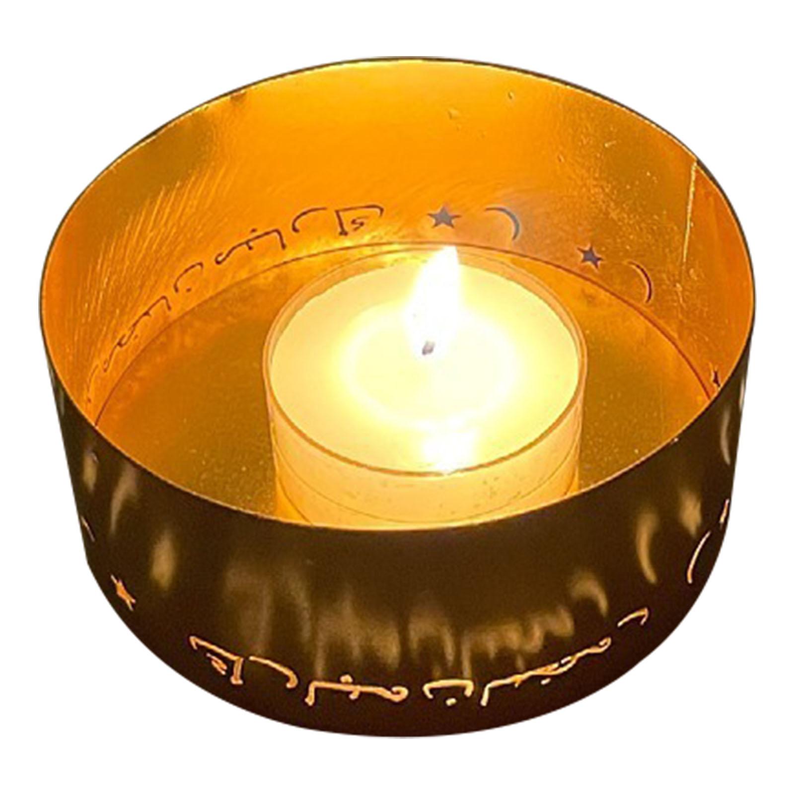 

Подсвечник для чайной свечи, гальванизированный металлический, ажурный, декоративный, небольшой подсвечник для медитации Type 3