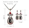 Women Date Jewelry Set Drop Modelling Rhinestone Trim Pendant Necklace + Earring Eardrop Ear Studs
