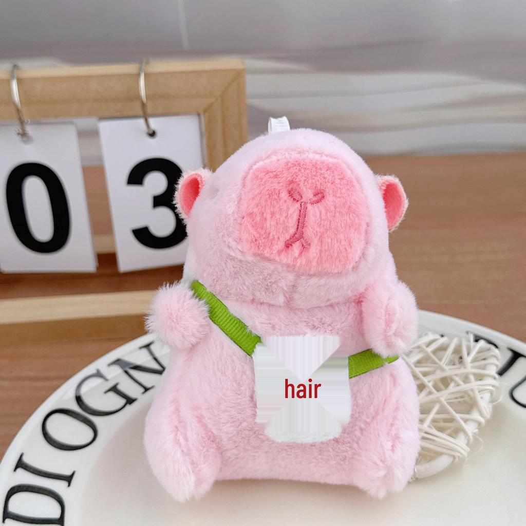 Capybara Plush Keychain Pendant - Cute Cartoon Bag Charm for Couples