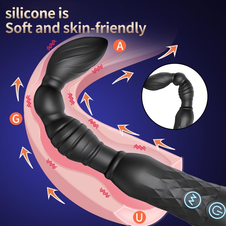 Vibrating Butt Plug Anal Beads Flexible Butt Plug Prostate Massage Anal Plug Stimulator Masturbator Adult Sex Toy for Men Women