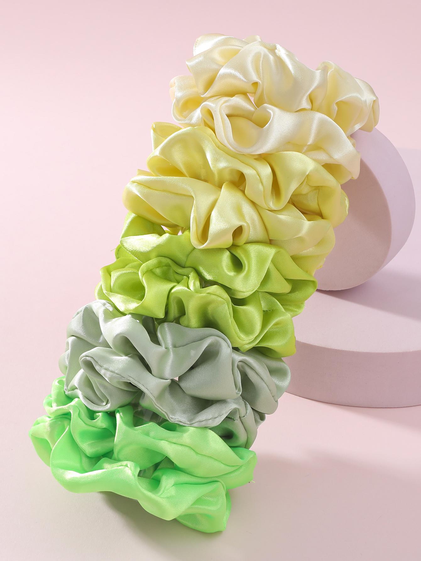 

10 шт. Модні атласні скранчі для жінок, дівчат, еластичні гумки для волосся, для хвостика, шнурки для волосся, кольорові головні убори, аксесуари для волосся