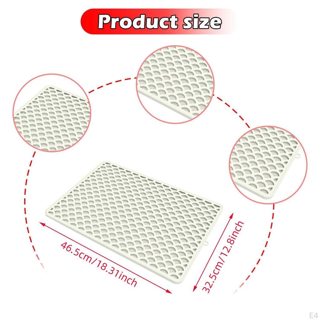 Dish Mat Pad Drawer Liner Protect Surface Non Slip Draining Pet Litter Catcher Multipurpose