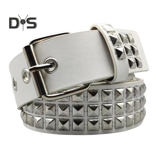 Punk Style Studded Belt Square Rivets Adjustable Straps Rock Waistband Women Girls Gothic Scene Accessories