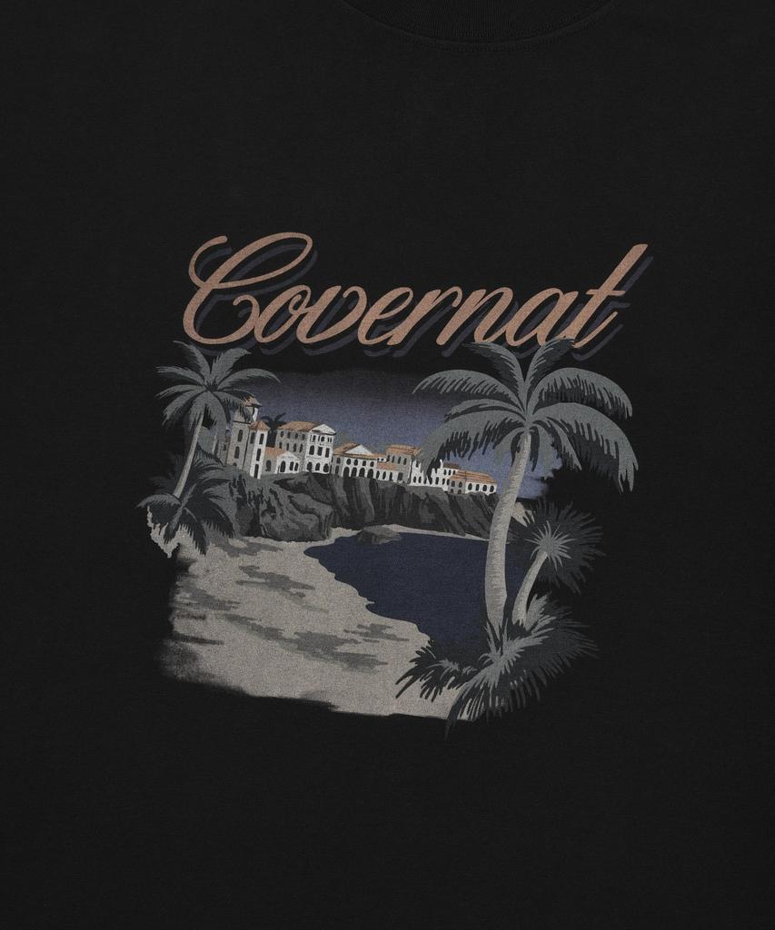 COVERNAT Cool Cotton Tropical Graphic T-Shirt Black