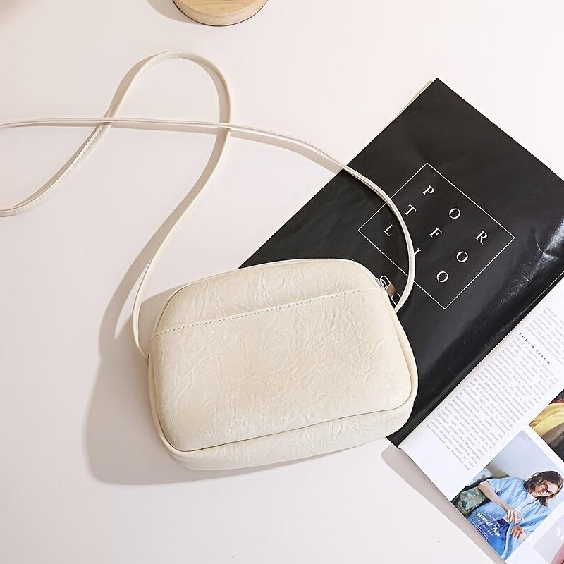 Damen Retro Mini-Schultertasche, Unifarben, Reißverschluss, Polyestergefüttert, Vielseitige Münzbörse, Reisepass-Kartenhalter