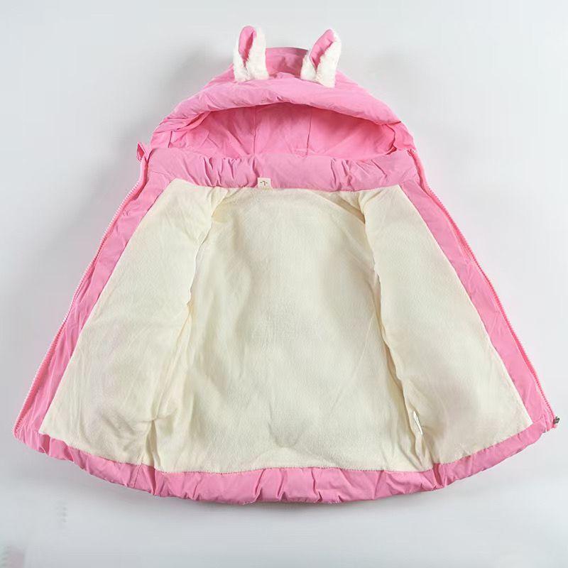 Girls' Cotton-padded Jacket, No-wash, Fleece and Thickened Cotton-padded Jacket, Cute and Warm Coat for Children