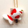Goldfish Bell Ryukin Mascot Keychain WHITE