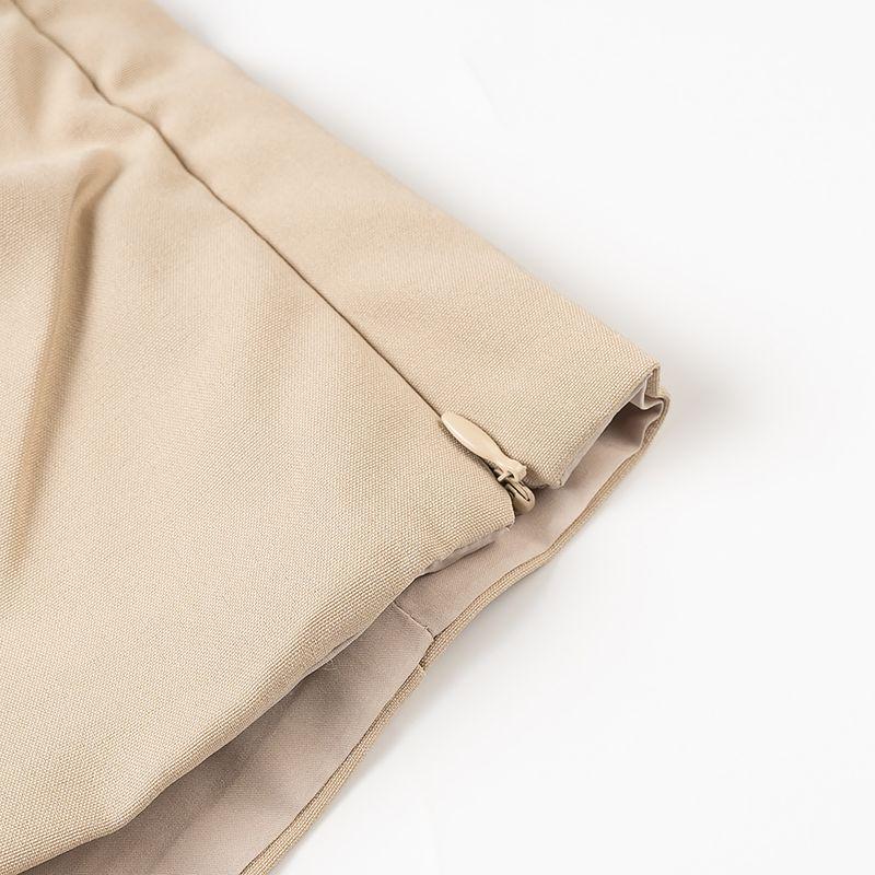 Kaslead New Women Clothes Western Style Fashion Simple Straight Collar Wrap-around Short Jacket Pants Set