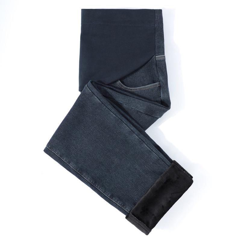 High Waist Elastic Maternity Jeans: Slimming, Straight Leg, Plus Size Denim for Spring.