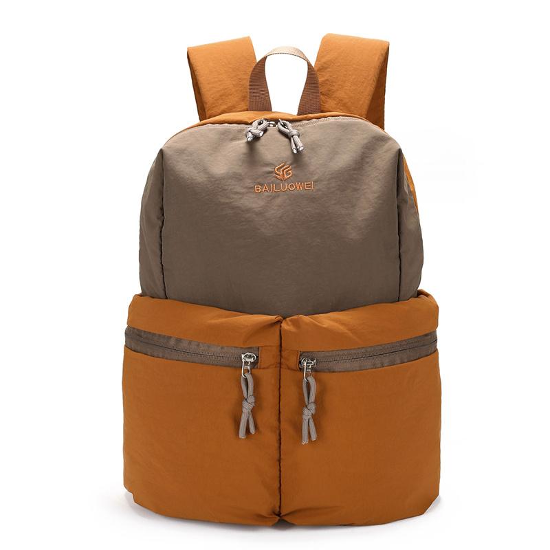 Туристический уличный рюкзак с цветовыми блоками, унисекс, спортивный рюкзак коричневый