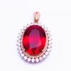 Purple Gold Plated Rose Gold Colored Gold Egg Surface Round Pendant Fashionable Princess Diana Red Stone Pendant