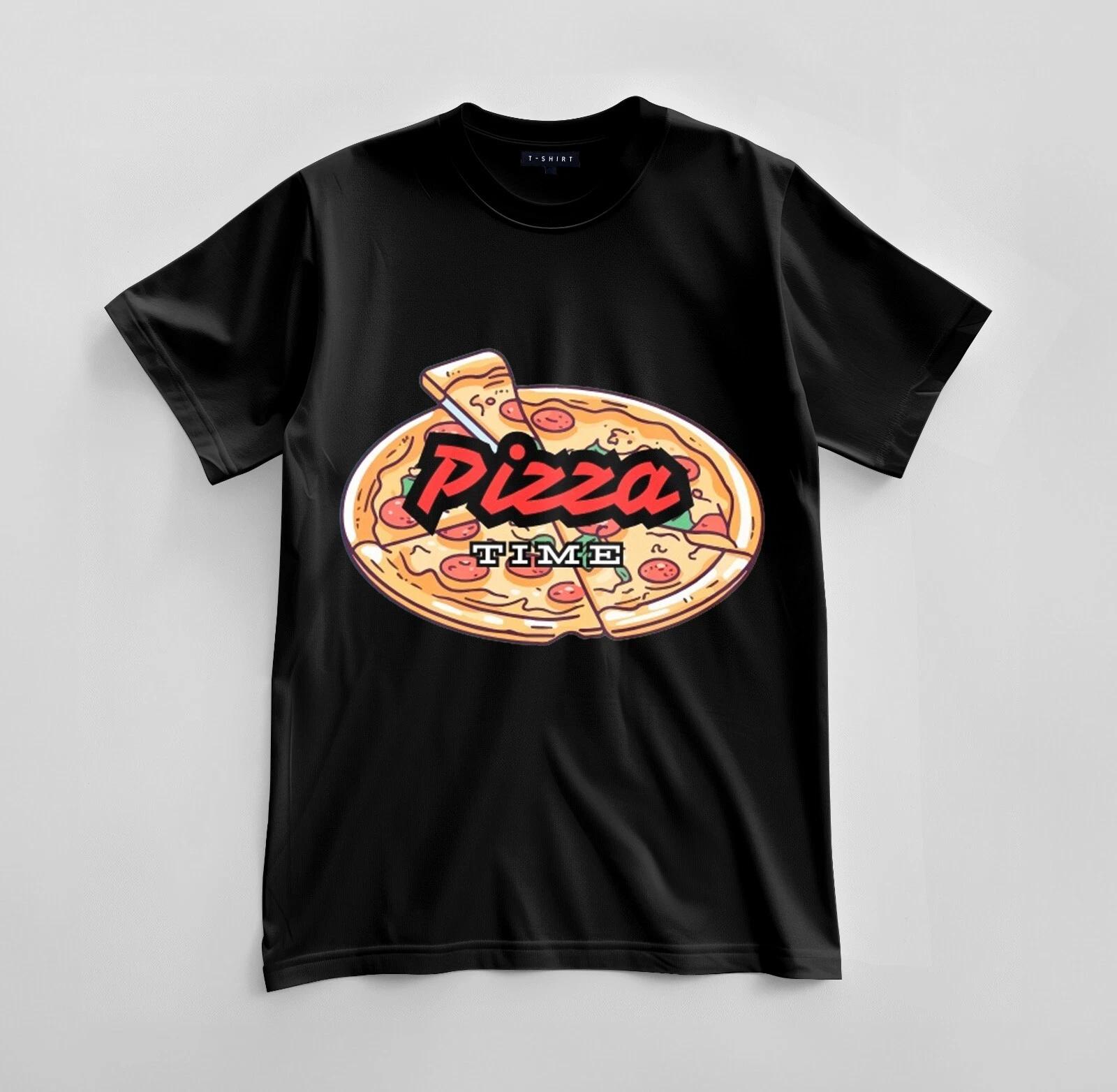 Custom Pizza Time Graphic T-shirt Design Unisex Jersey Short Sleeve Tee L