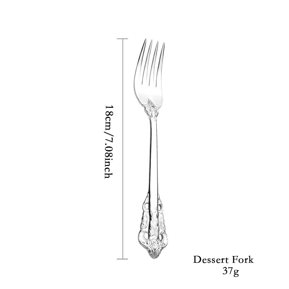 Vintage Western Gold Plated Cutlery Dining Knife Fruit Fork Teaspoon Butter Knife Set Luxury Dinnerware Engraving Tableware Set