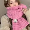 2026 Winter Knitted Scarf Women Soft Warm Neck Wrap Solid Color Chunky Crochet Style
