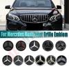 UKBCM1 Hot 2026 New For Benz Silver Border 3D Mirror Emblem For Mercedes Benz A W176 B W246 C W205 Class Matte Black OE Style Front Gri