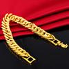 12MM Pure Gold Bracelets for Men Women Chain Bracelet Bangles Wristband Pulseira Homme African Gold Jewelry Man Bijoux