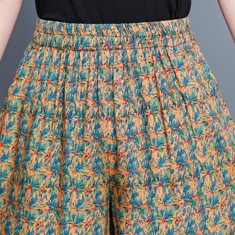 Summer Wide Leg Pants for Women High Waist Vintage Clothes Plus Size Loose Elastic Waist Casual Pants