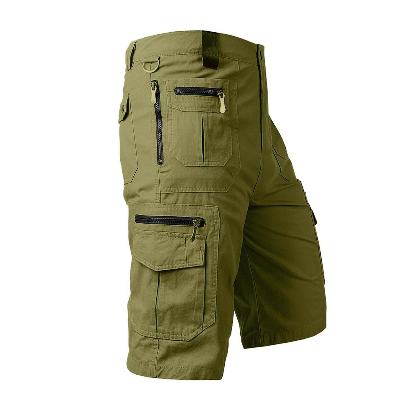 

Мужские капри, свободные прямые повседневные хлопковые рабочие шорты с несколькими карманами XL светло-зеленый