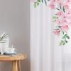 Botanical Pattern Curtains Rose Flower Pattern Voile Curtains Living Room Bedroom Office Decoration Soft Curtains