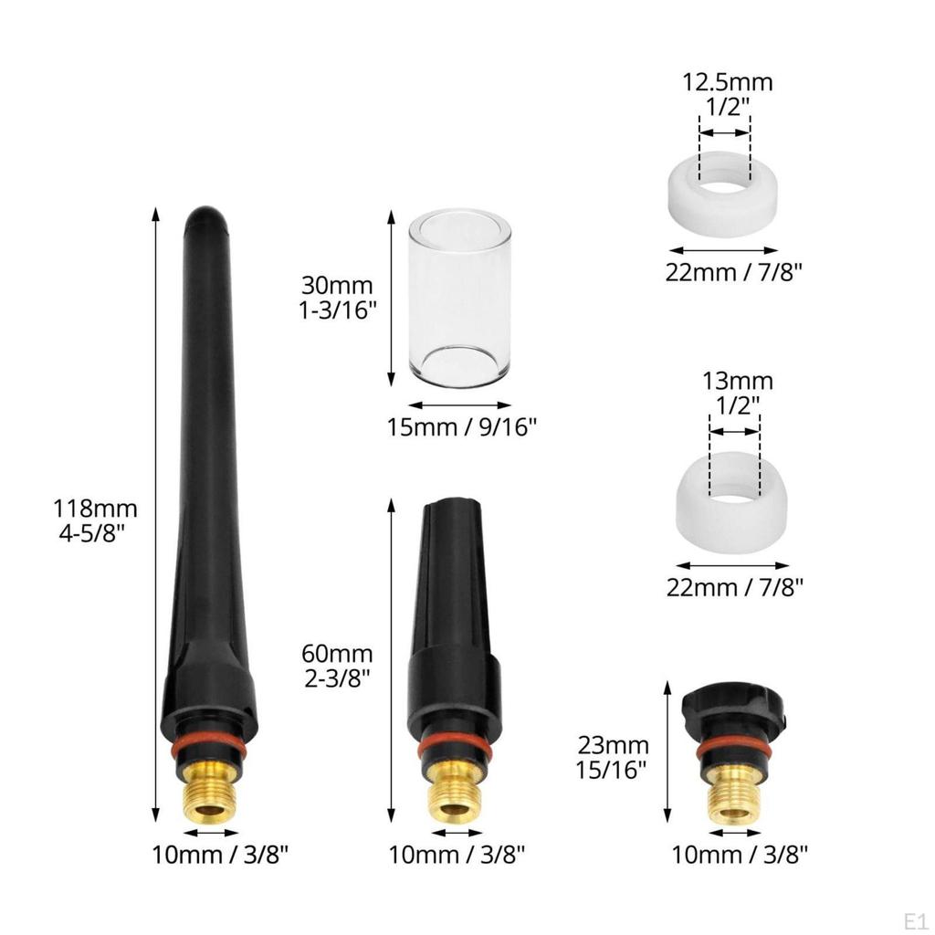 53 Pieces DBCompatible 17 18 26 Torch Parts Multiple Sizes Welding Gas Lens Kit Easy To Install