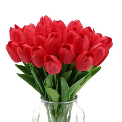 Artificial Tulips Flowers Real Touch Tulips for Decoration Fake Tulips Floral Arrangements Artificial Faux Tulips Decor for Table Home Decor