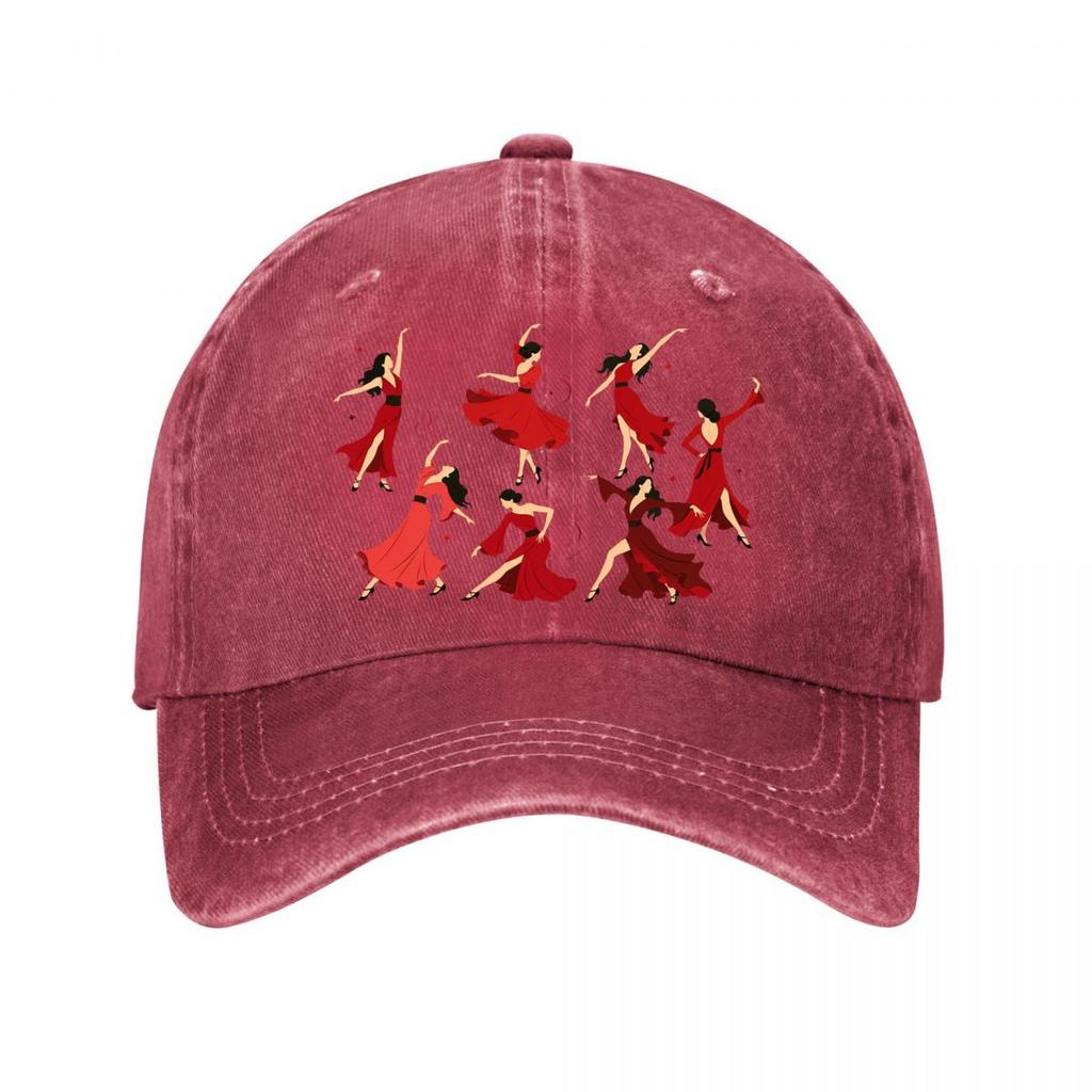 Expressive Scarlet Dance Silhouette New Vintage Washed Cotton Baseball Cap Sun Hats