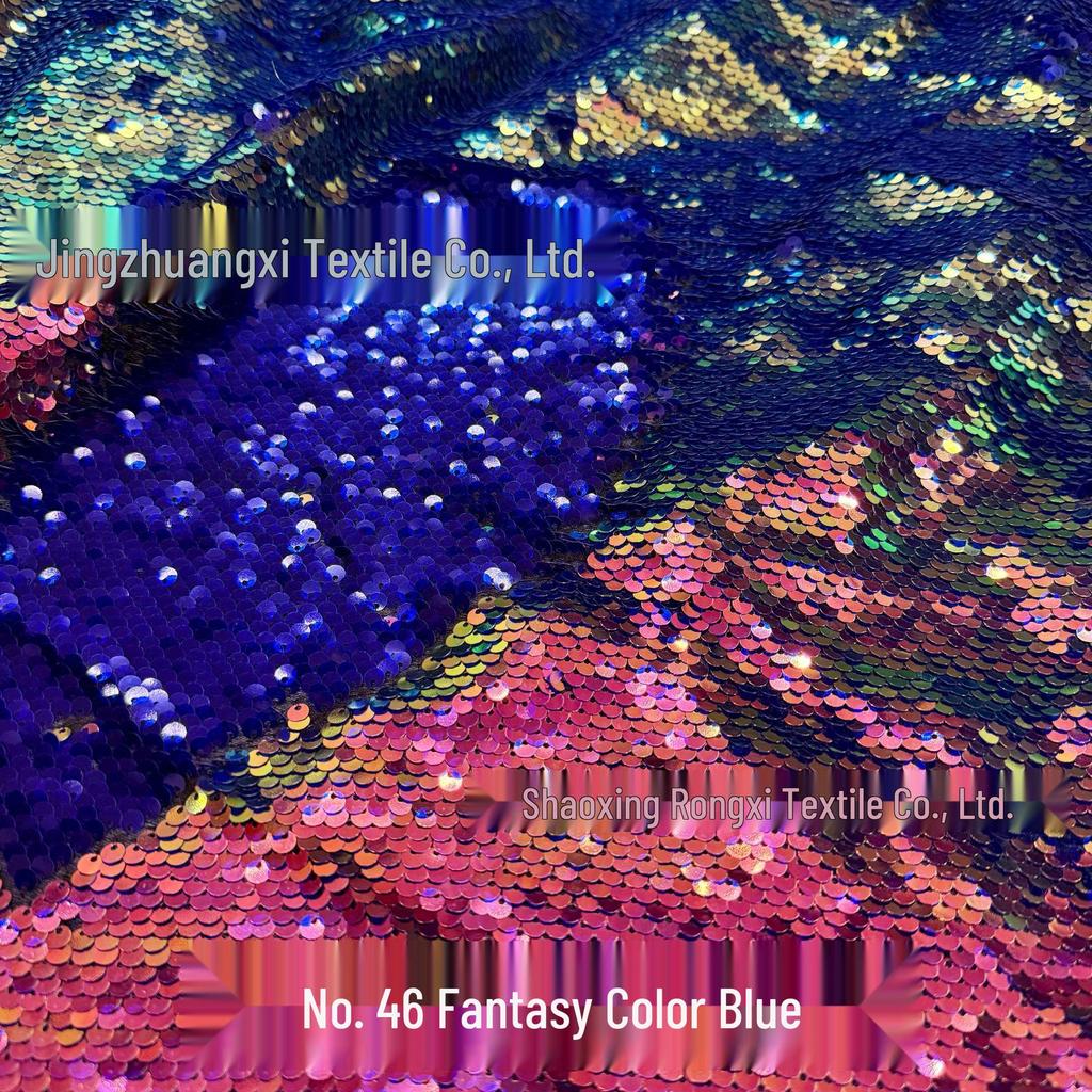 50-Color Double-Sided 5mm Sequin Fabric for Clothing, Luggage, and Wall Decoration