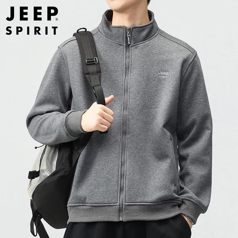 

JEEP SPIRIT Men s Stand Collar Casual Sweatshirt Jacket 3XL
