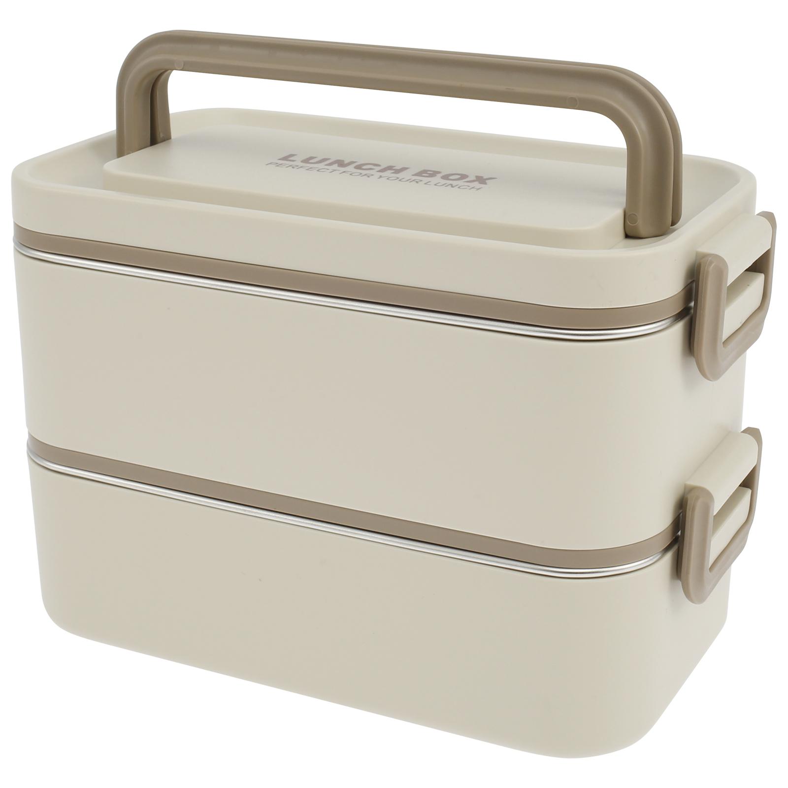 

2000ML Lunch Box Microwavable Bento Box Double Layer Leakproof Stainless Steel Food Container Portable Students Adults School