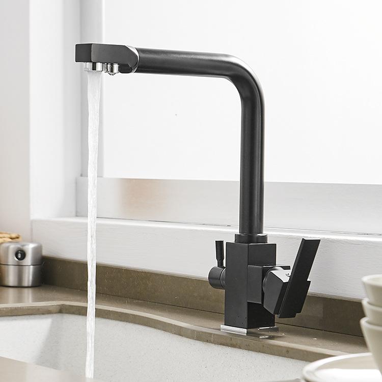 Gold Filter Kitchen Faucet Drinking Water Single Hole Black Hot and cold Pure Water Sinks Deck Mounted Mixer Taps White