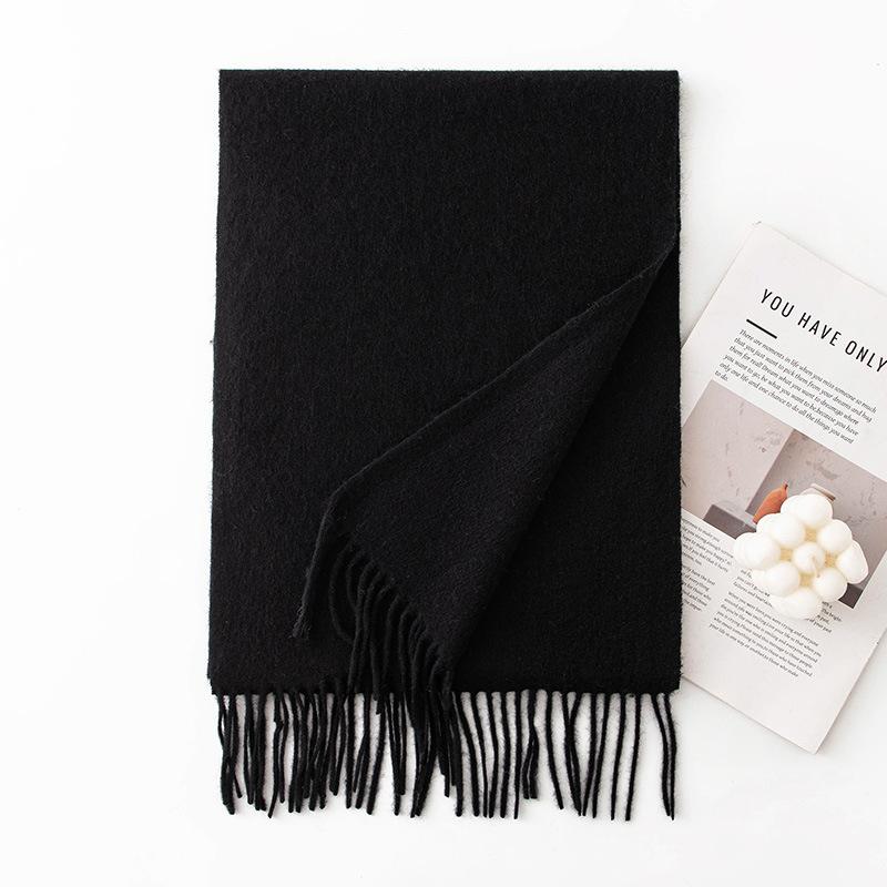 Cashmere Solid Color Scarf for Women Versatile Winter Warm Solid Color Cashmere Scarf  Korean Atmosphere Scarf for Men