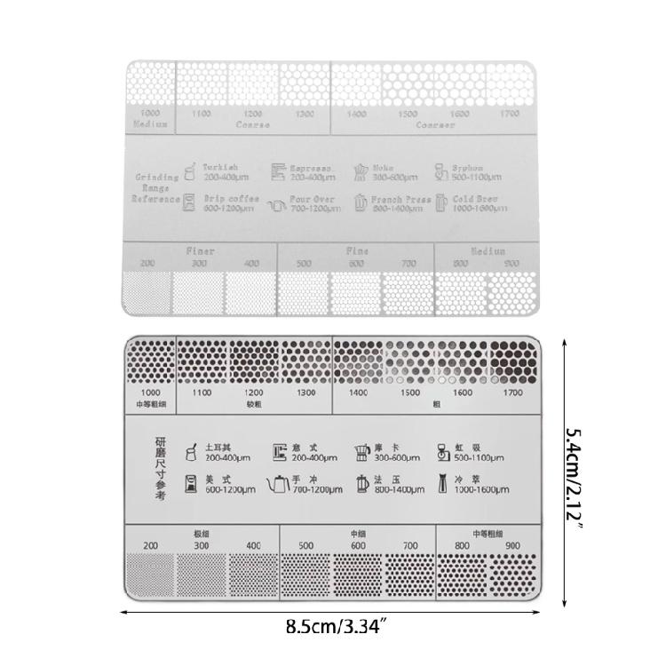 Grind Size Reference Card Coffee Grind Reference Card Coffee Grind Size Ruler