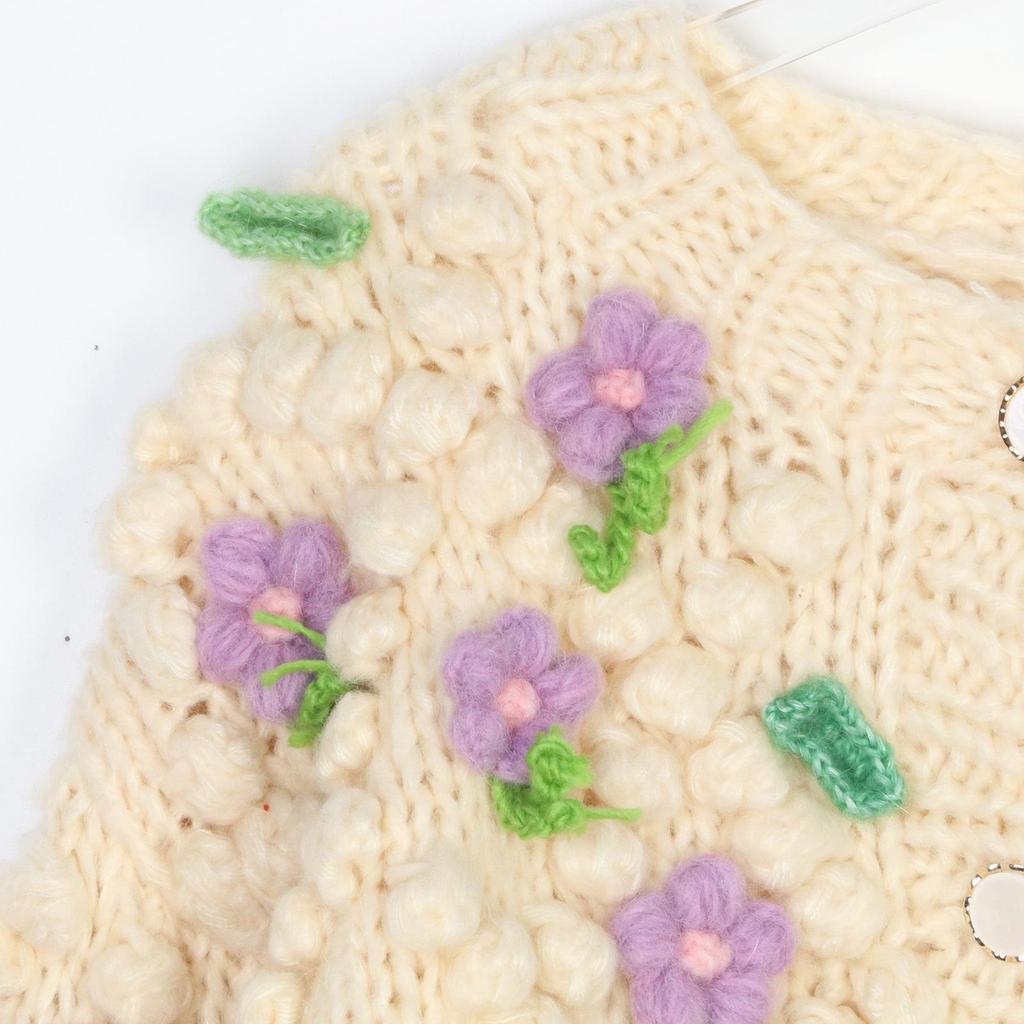 2024 Women's Handmade Crochet Crew Neck Straight-leg Cardigan - Lazy Style Versatile Loose Sweater Jacket