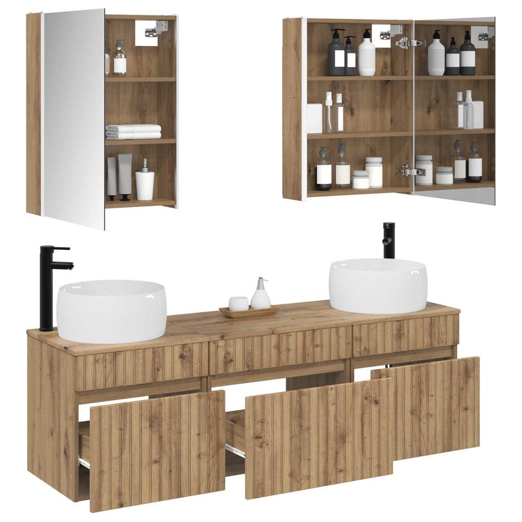 Bathroom Cabinet Set 5 Pcs Artisan Oak 53 X 15.5 X 70 Cm