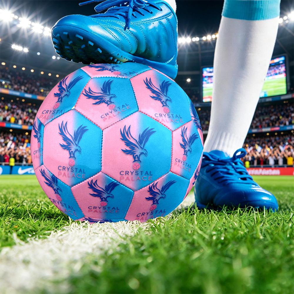 Pallone da Calcio Stampato Crystal Palace Taglia 5, Antiscivolo, Pallone da Partita per Adulti, Souvenir per i tifosi di Calcio