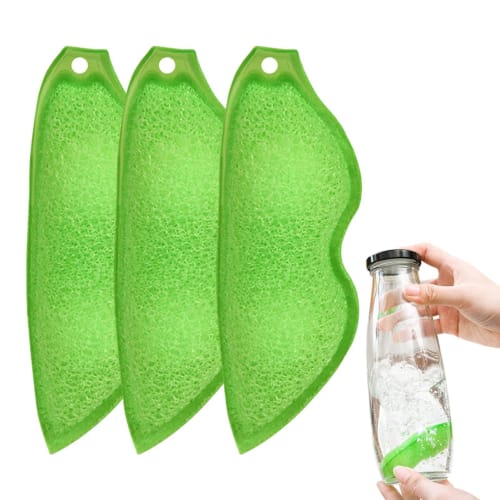 

3 Sponges for Cleaning Plastic Bottles, Sponges for Cleaning Plastic Bottles, Bean-Shaped Bottle Cleaning Sponges, Bottle Brush Sponges for Cleaning t
