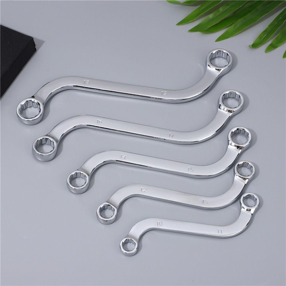 140-240MM Length Double Head Wrench 5Pcs Set Elbow Wrench Auto Tools S-Type Wrench  Auto Repair