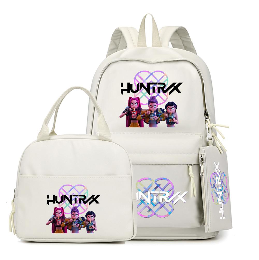 4Pcs/set Anime K-Pop Printed Backpack with Pencil Case Handbag for Teenager Student Boy Girl Bookbag Schoolbag Large Capacity Travel Bag Rucksak