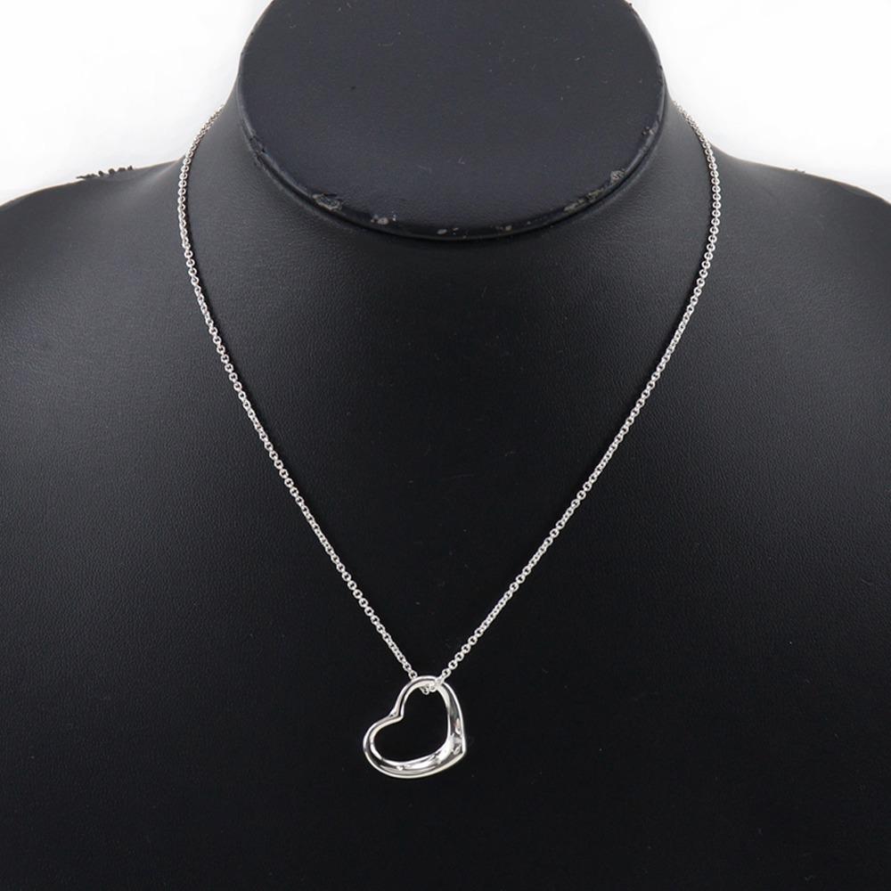 TIFFANY&Co. Open Heart Necklace Elsa Peretti Silver925 Heart 5.7g Women Used