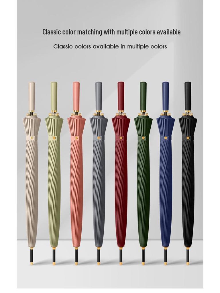 Women's High-End Automatic Long-Handled Umbrella with Straight Rod - Suitable for Rain or Shine and Men's Business Logo
