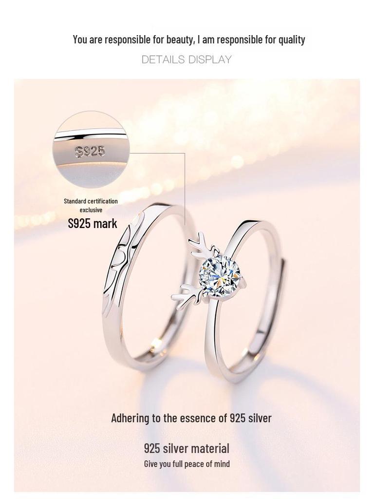 Sterling Silver Matching Couple Rings for Men and Women - Anniversary Wedding Gifts