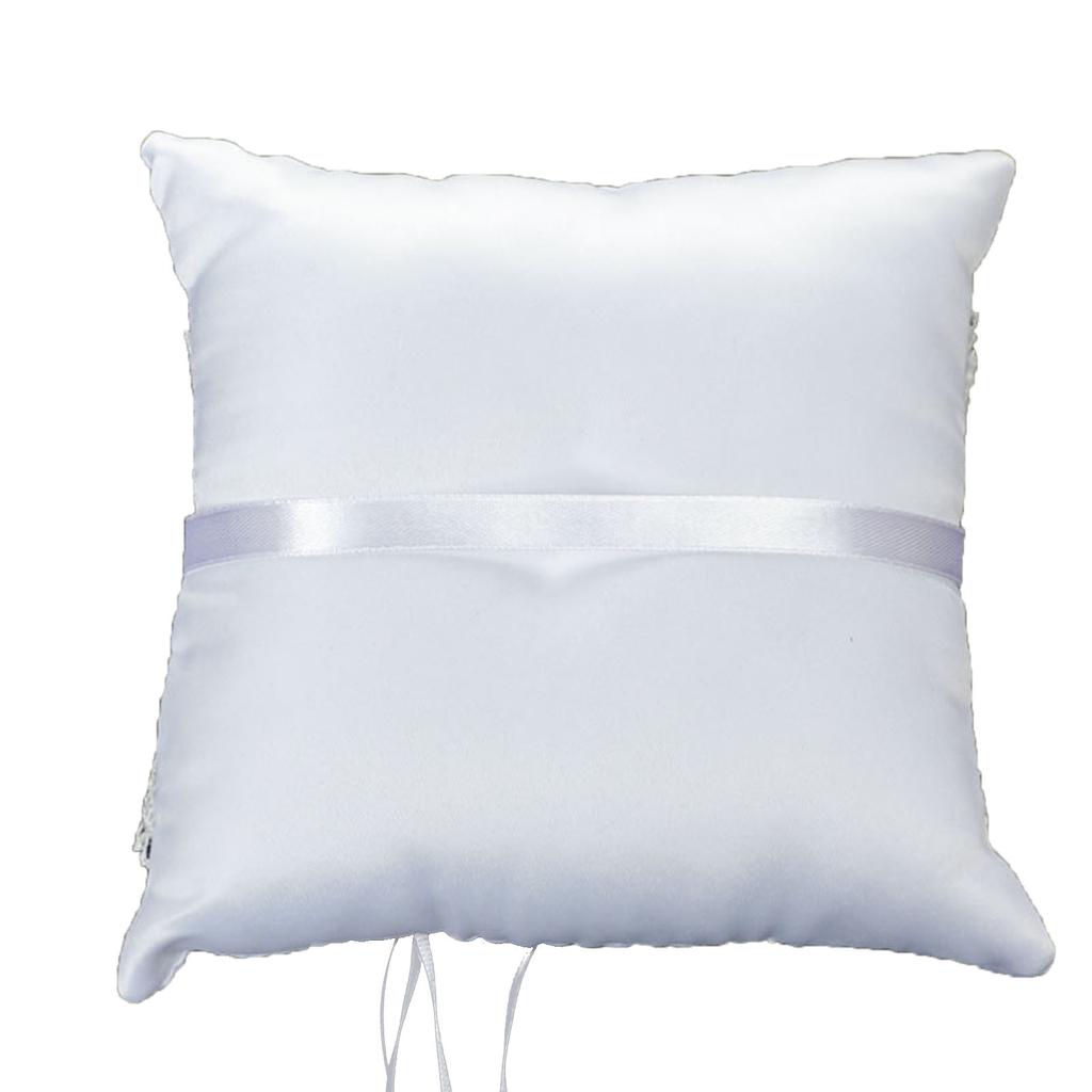 Rings Pillow Western Wedding Props Bowknot Double Heart Rings Cushion Bridal Wedding Rings Holder Engagement Supplies