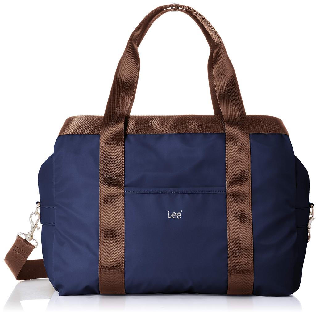 Boston Bag Logo Silver Foam Print Lightweight Nylon Twill 2WAY Bag Shoulder Bag Navy [Lee] Mother's