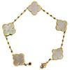 Exquisite Four-leaf Clover Bracelet for Women Five-flower Bracelet Double-sided Natural White Mother-of-pearl and Carnelian Bracelet