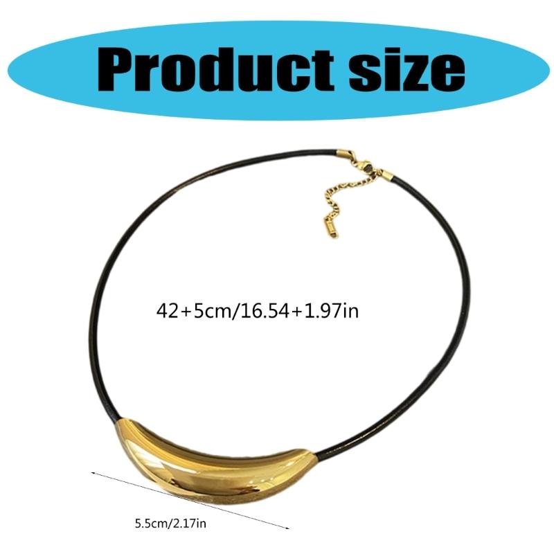 Titaniums Steel Necklace Comfortable Leather Strap Necklace Daily Wear Necklace Great for Casual and Formal Event