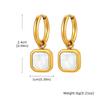 Trendy Geometric Tiger Eye Natural Stone Pendant Earrings for Men Boys, Blue Green Stone Stainless Steel Drop Earrings Jewelry