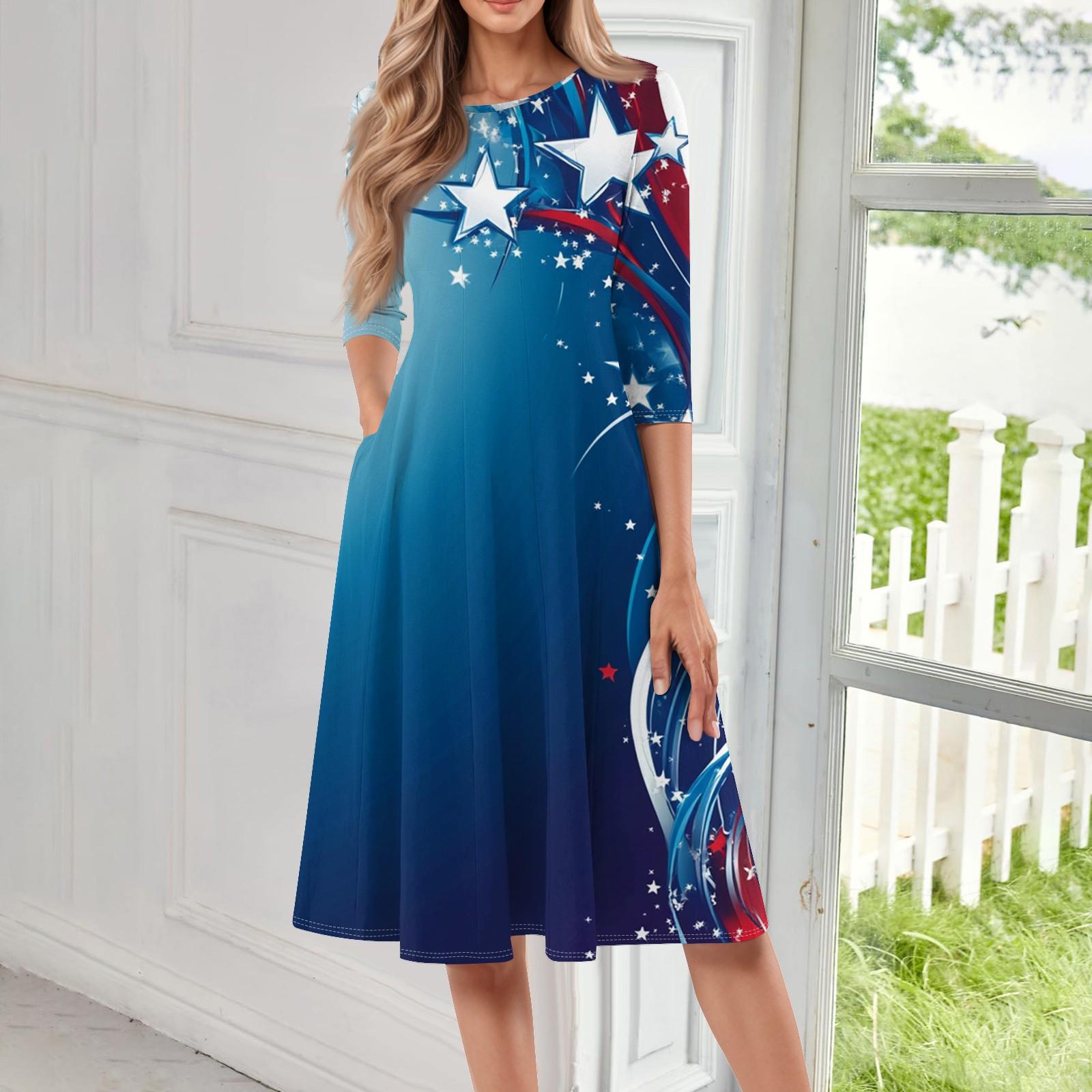 

Женское повседневное модное платье миди с круглым вырезом и рукавом три четверти L